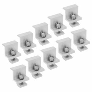 10피스 30/35/40/45mm 태양 마운트 Z 브라켓 알루미늄 합금 프레스 블록 PV 패널 레일 엔드 접지 클램프