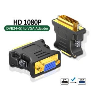 DVI-VGA 어댑터 DVI-I 남성 24+5 핀-VGA 여성 변환기 HDTV PC 프로젝터 용 1080P 비디오 그래픽 카드