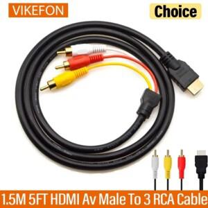 1.5M 5FT HDMI 호환 Av 남성 3 RCA 변환 TV 셋톱 박스 DV 오디오 비디오 케이블 3rca 디지털 와이어 어댑터