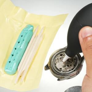 시계 무브먼트 클리닝 클레이 + 먼지 제거 에어 블로워 펌프 고무 퍼티 클리너 손목시계 오염 수리 도구
