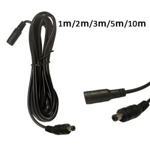 1M 3M 5M DC 연장 케이블 2.1mm x 5.5mm 암-수 커넥터 전원 코드 어댑터 익스텐더 검정색 전선