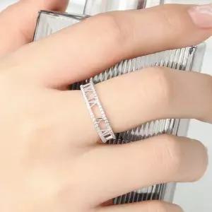 백금도금 실버숫자 링 반지 셀럽 유행 로마숫자 팬던트 여자반지 SILVER925 사이즈조절반지