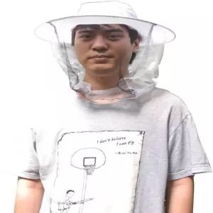 베일 모기 파리 머리 그물 보호 기능이 있는 나바딜 흰 양봉 모자
