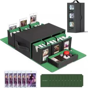 MTG용 UAONO 커맨더 데크 박스 주사위 트레이가 있는 모듈러 카드 케이스 600개 이상의 이중 소매 TCG용