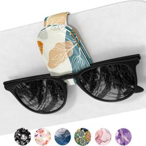 카바이저용 NPOOYI 선글라스 홀더 마그네틱 가죽 자동차 카 선바이저 안경 걸이 클립 여성용 인테리어