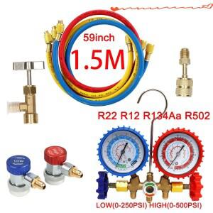 R404A R134a AC 진단 매니폴드 게이지 세트 에어컨 냉매 불소 압력 테이블 테스터 하드웨어 산업