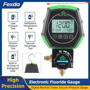 새로운 전자식 불소계 디지털 디스플레이 매니폴드 테스터 냉매 진공 압력계 에어컨 누출 감지기
