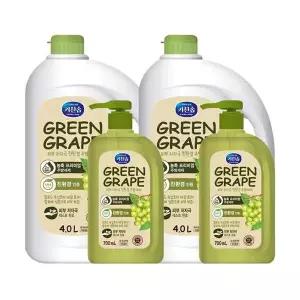 [셀러에이드]키친솝 청포도 주방세제 (4.0L+ 700ML) X 2