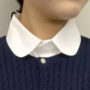 목카라 쉬폰 페이크셔츠 라운드 화이트 페이크카라 넥케이프 페이크셔츠 목셔츠 목카라