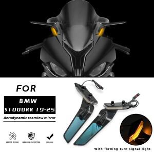 BMW 호환 S1000 RR S s1000rr -2025 윈드 윙 바이크 오토바이 조절식 회전 백미러 LED 라이트 포함