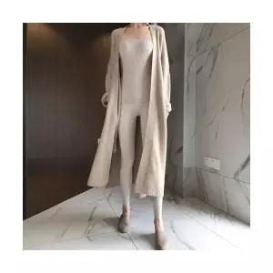 몰도 여자 롱 가디건 벨트 카디건 무릎 스웨터 가을 기모 겨울 젠3