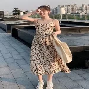 데이트룩 비치룩 플라워 러블리 여름 끈썸머원피스