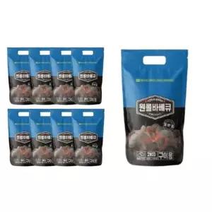 원콜 바베큐 숯 일반형 2kg 8개입 1박스 숯 참숯 바베큐숯