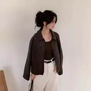피로달 여성용 캐주얼 빈티지 가죽 코트 재킷 상의 봄가을바이크 HO3