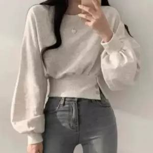 가을 긴팔 크롭 버튼 맨투맨 티셔츠 허리핏 간절기