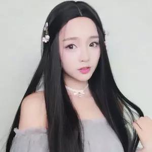 긴머리 자연스러운 연출 통 생머리 가발 (망포함) 포니테일