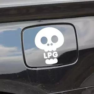 [에이치플러스몰]bns 자동차 주유구스티커 해골 LPG 화이트