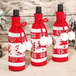 W10 Xmas PK 크리스마스 커버 성탄절 파티 데코 와인 크리스마스파티 양말주머니 와인커버