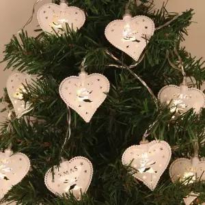 10구 USB LED 하트 X-MAS 가랜드 전구 크리스마스조명 별조명 USB조명 LED조명 가랜드조명
