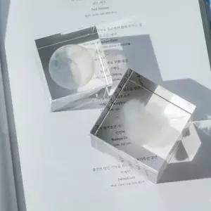 감성 아크릴 큐브 촬영 소품 오브제 3종 투명 입체 크리스탈큐브 크리스탈조각