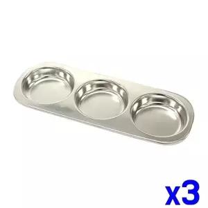 TBZ 스텐 식판 3구 21.5x8x1.5cm x3개 일체형식판