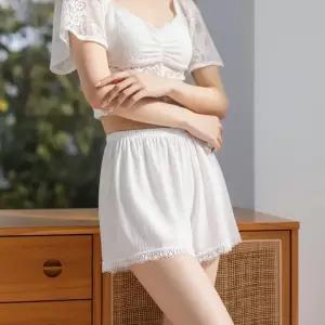 1+1 2종set 여성 3부 이너팬츠 찰랑 실키 통기성 레이스 속바지 루즈핏 사각팬츠 홈웨어