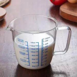 이유식 계량컵 식품용 유리계량컵 500ml 눈금 컵