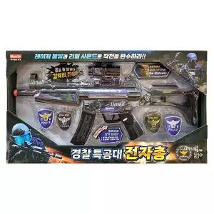 경찰특공대 전자총 레이저 사운드 진동 장난감총 스티커 밀리터리 소품 역할놀이 선물