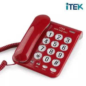 아이텍 램프 빅버튼 어르신 유선 전화기 IK-200RE 레드