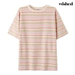[위시드]캔디 코튼 스트라이프 반팔 티셔츠 (WIDBTS023)