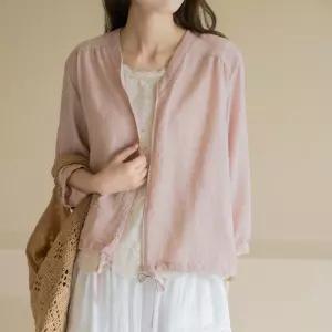 [마담4060]엄마옷 마담4060 [내추럴포엠]린넨집업 여성 데일리 자켓 -RJK2604025-