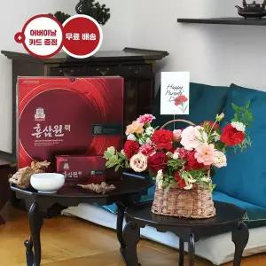 [유어버스데이](어버이날)카네이션 꽃바구니+정관장 홍삼원력