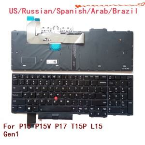 레노버 씽크패드 노트북 백라이트 키보드 미국 러시아어 스페인어 브라질 P15 Gen1 5N21D93876 신제품