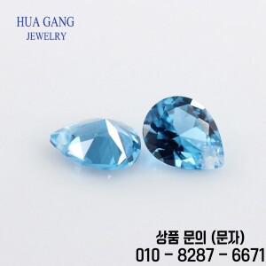 단일 구멍 배 모양 돌 브릴리언트 컷 합성 스피넬 블루 스톤 보석 만들기위한 비즈