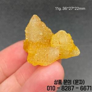 100% 천연 노란색 선인장 황수정 광물 표본 돌 치유 크리스탈