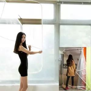 냄새없는 OBU319F1 베란다 방풍비닐커튼 창문바람막이