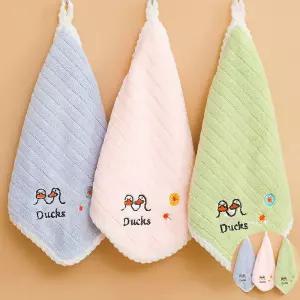 5컬러 DUCK 극세사 핸드타올 손수건 어린이집 답례품 손수건