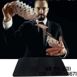 마술사 카드 포커 매트 클로즈업 성능 블랙 데크 코인 특수 효과 14세 이상를위한 선물 파티