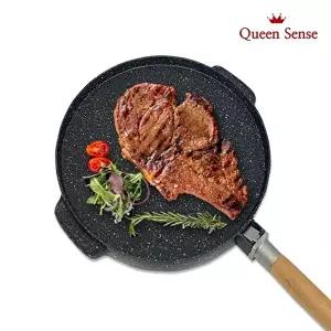 퀸센스 양면 그리들팬 36cm / 양면팬 그릴팬 코팅팬 원형팬