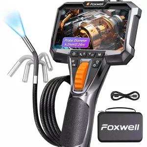 FOXWELL 엘리트 220 양방향 관절 보어스코프 0.24인치 초슬림 내시경 카메라 조명 1920P HD IP67 방수