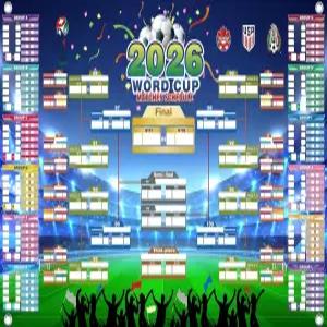 2026 월드컵 월 차트 포스터 - 프리미엄 방수 옥스포드 원단의 48개 팀 토너먼트 일정 추적기 31.5인치 x