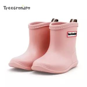 장화 소녀 소년 Rainboots Anti-Slip 비 신발 PVC 방수 Mid-Calf 물 부드러운 고무