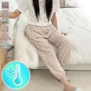 밴딩바지 6color 홈웨어 조거바지 여름 쿨 냉감 아이스 플라워 인견 / 냉장고바지