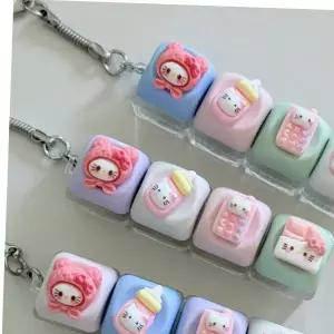 키캡 키보드 클리커 딸깍이 키링 고양이 컬러 kt 야광 불빛 4구 자판 젖병 핸드폰 어린이날 캐릭터 LED