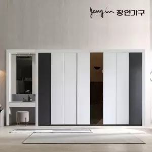 장인가구 단테 모던 미러 화장대 파우더 붙박이장 270cm