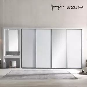 장인가구 파인 매트 슬라이딩 미러 파우더 붙박이장 5CM