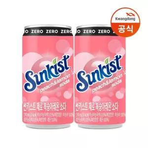 광동제약 썬키스트 제로 복숭아레몬 소다 190ML 60입