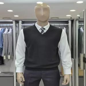 [브렌우드]봄가을 니트조끼 워셔블 베스트 브이넥 블랙 양말 증정