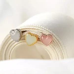 베이직 스틸 서지컬 데일리 하트 여성 진주 드롭 우정 HWC64DC6