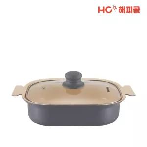 해피콜 친환경 세라믹코팅 아리 IH 인덕션 사각팬(냄비) 23cm